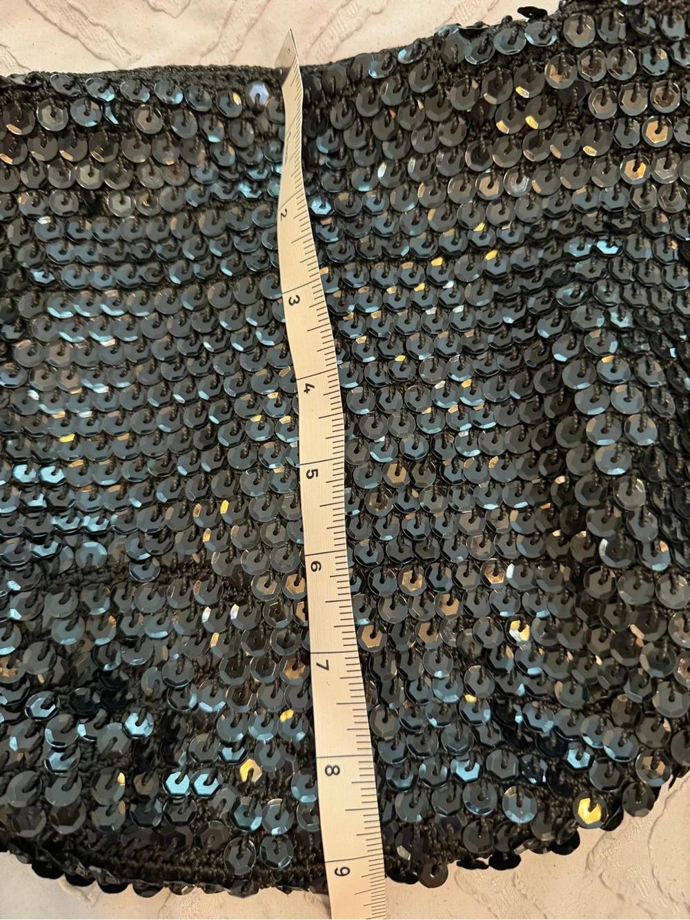Vintage Y2K Frankie & Johnnie Black Sequin Shoulder Bag